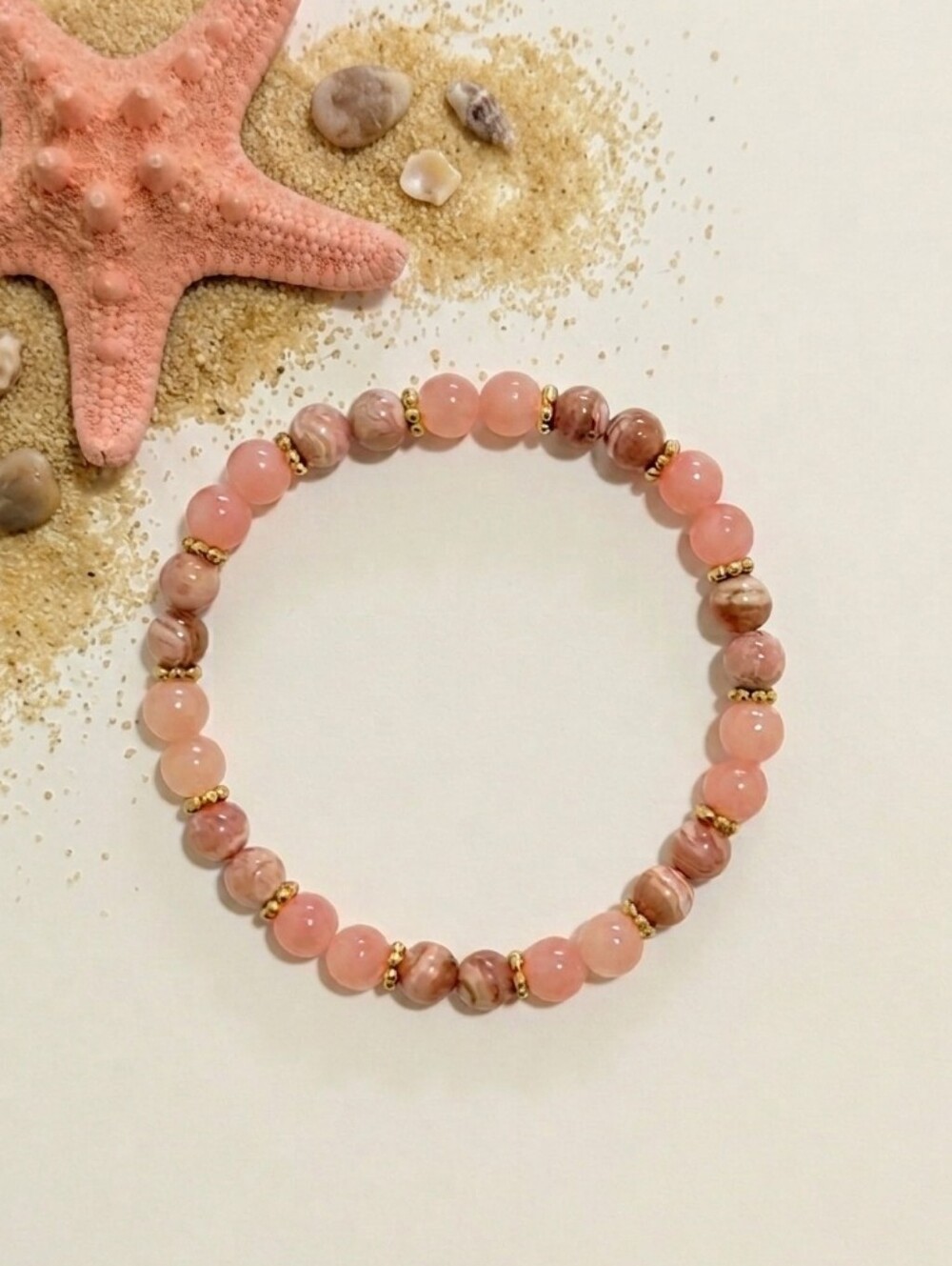 Rhodochrosite/Jade Bracelet